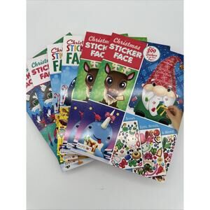 6 Christmas Face Activity Books 150+ Repositionable Stickers 24 Pages. 2 Of Each